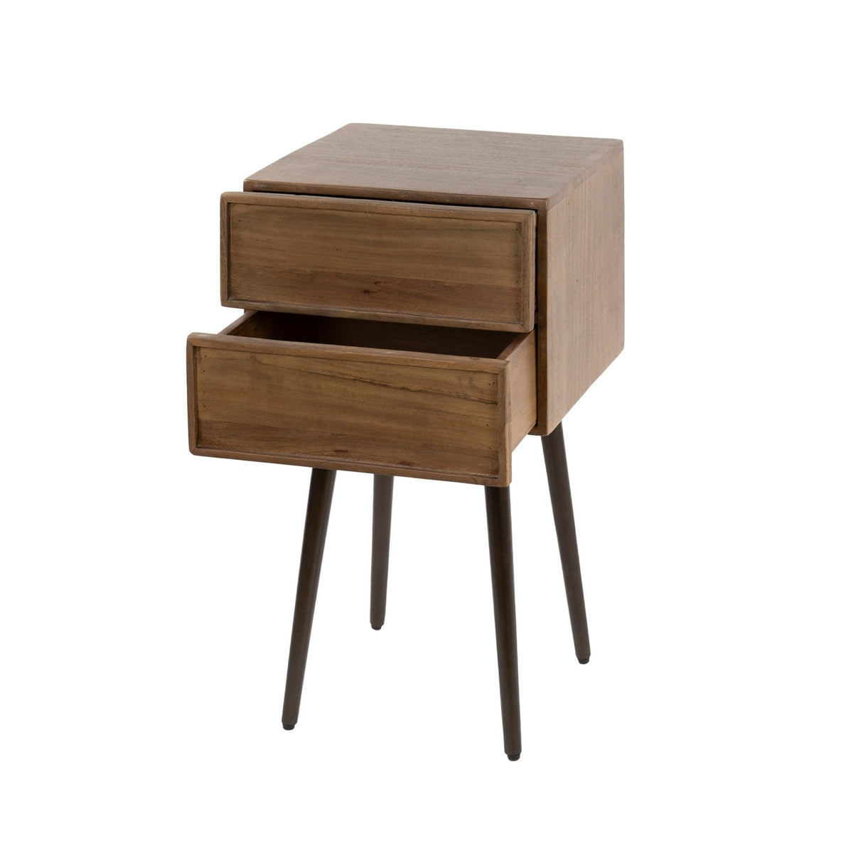 Nachtkastjes - Nachtkastje Lio Acacia Drift Brown 2 Lades - Dimehouse
