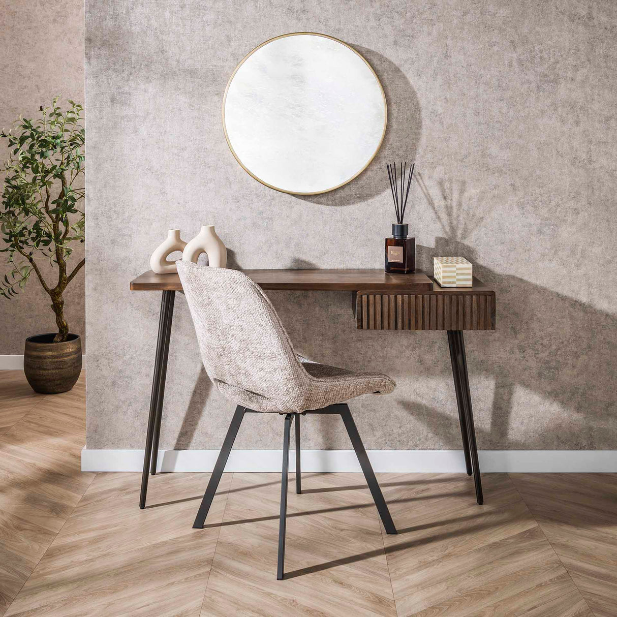Dressing Table Elin - Solid Acacia Drift Brown 120 cm