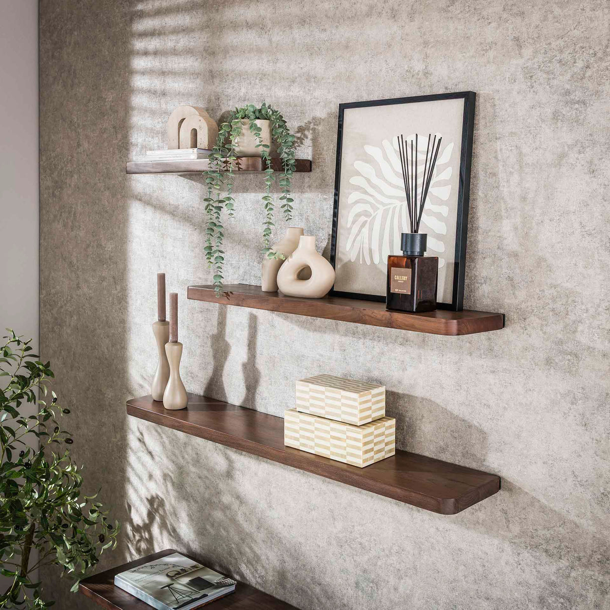Wall Shelf Acacia Drift Brown 60 cm - Solid Wood