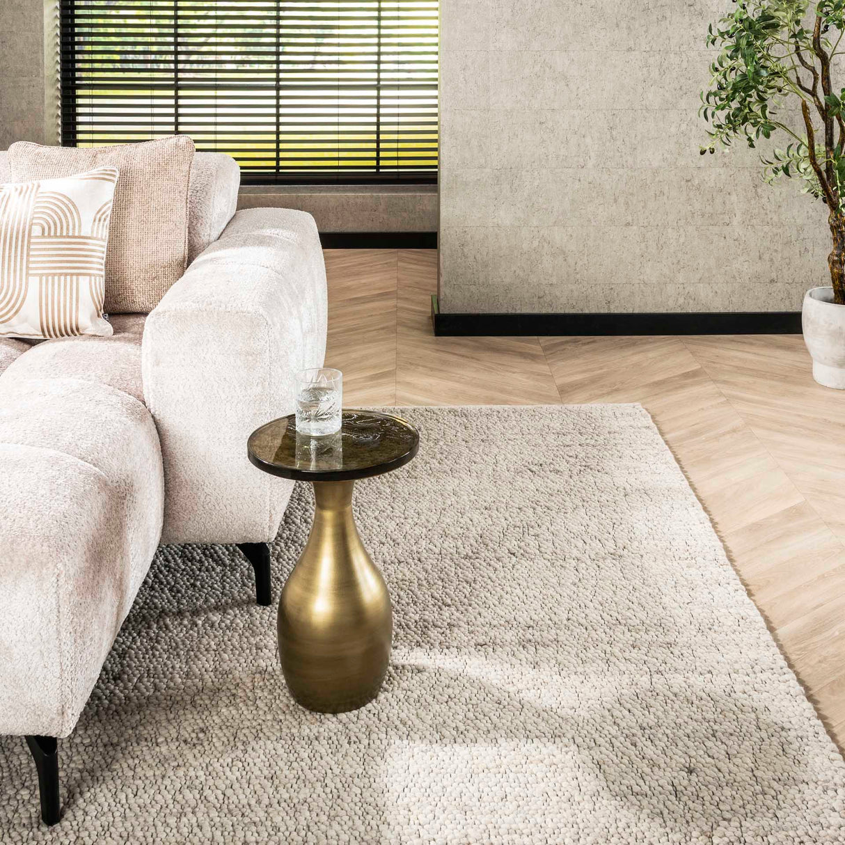 Side table Vesto Drop shape Antique Gold 45 cm