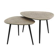 Coffee table set 2 Betty Triangular Metal Gold