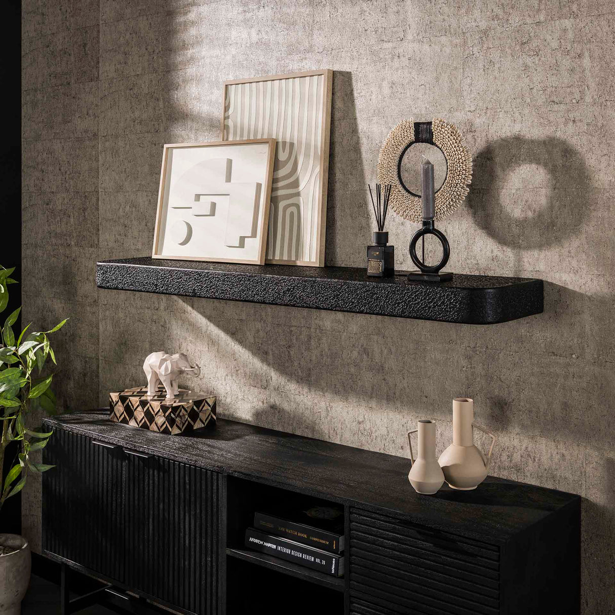 Wall shelf 150 cm Metallic Gray Aeris