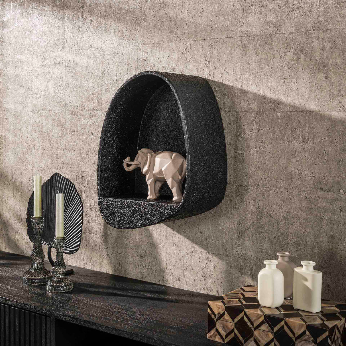 Wall Shelf Drop Metallic Gray 34x21 cm Aeris