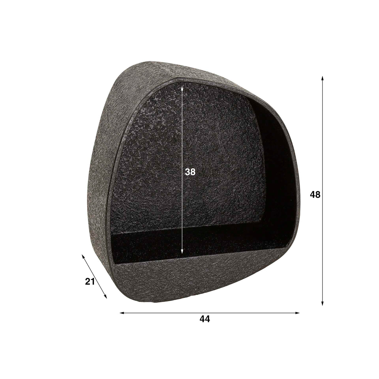 Wall shelf Wide Metallic Gray 44x21 cm Aeris