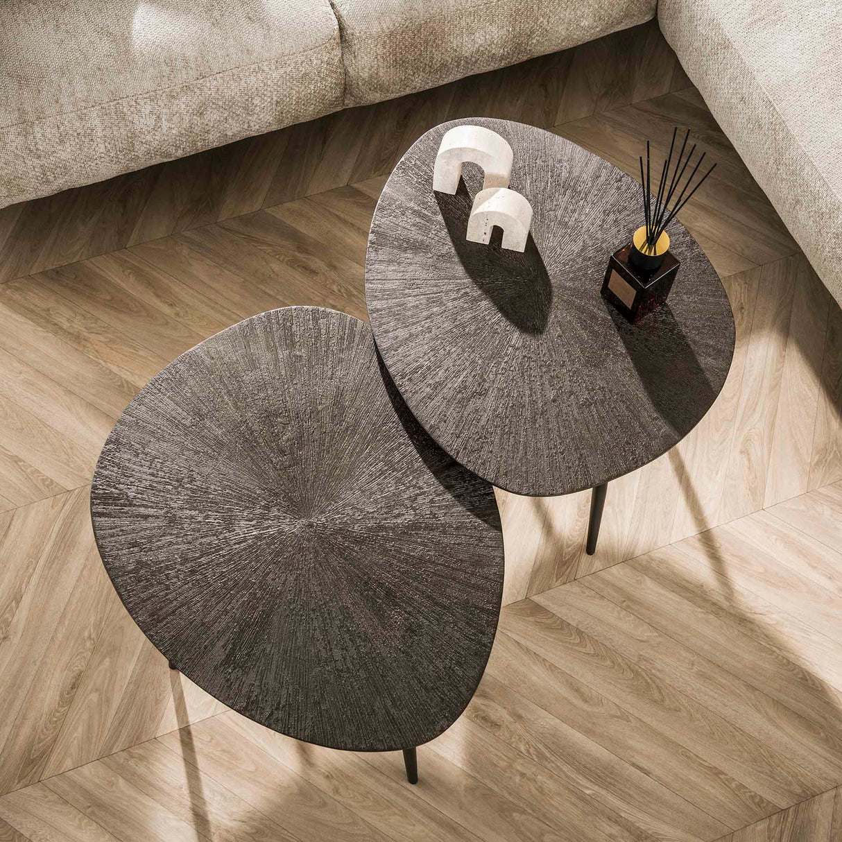 Coffee table set Juno Dark Bronze Metal - Set of 2