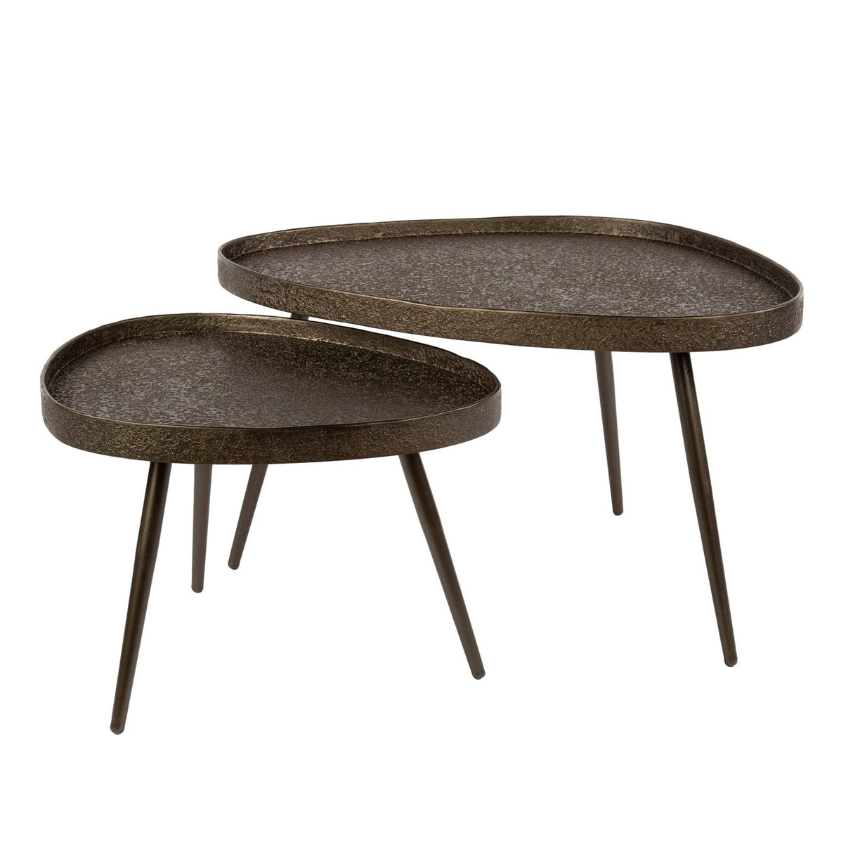 Luna Triangle coffee table set 2 bronze 80x60 cm