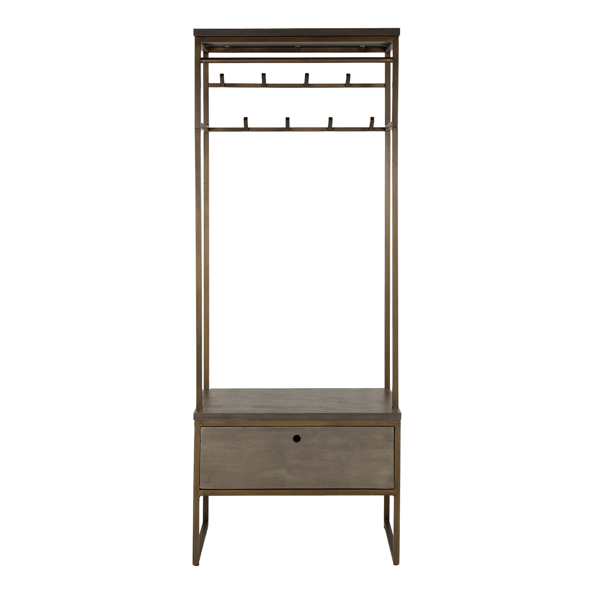 Wardrobe furniture Ferre 8-hook - With Hat Shelf - Antique Bronze Metal