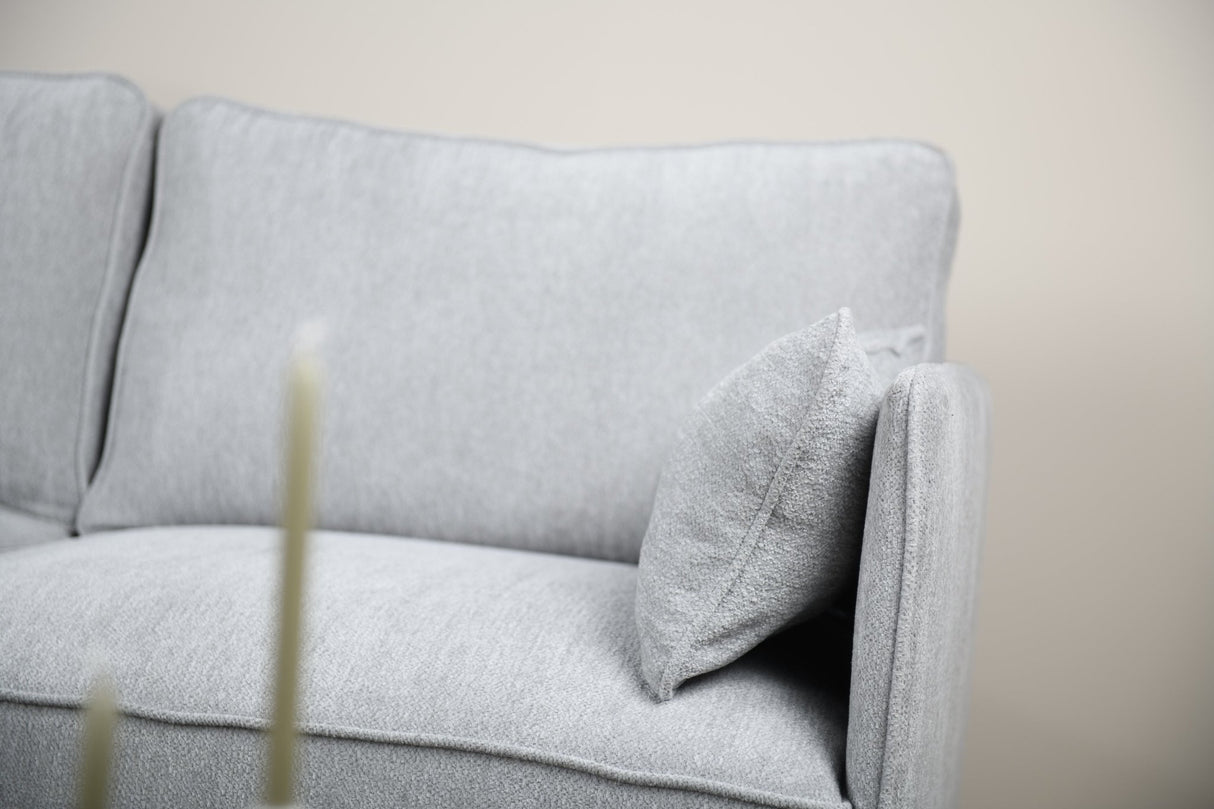 Corner sofa Peppin fabric light grey - left