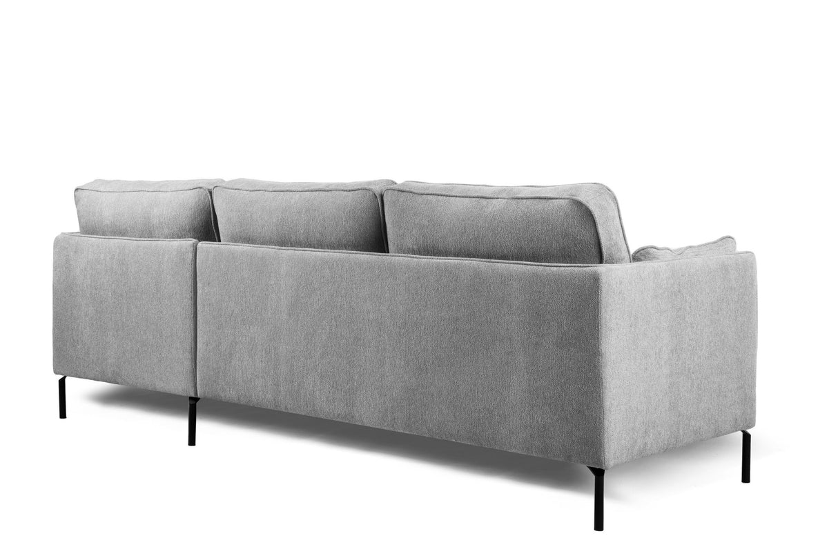 Corner sofa Peppin fabric light grey - right