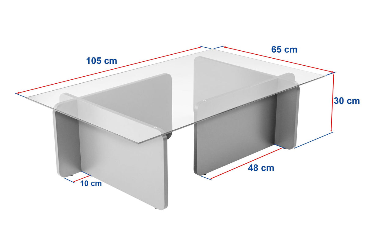 Salontafels - Salontafel travertin glas Opal 105x65 cm - Dimehouse