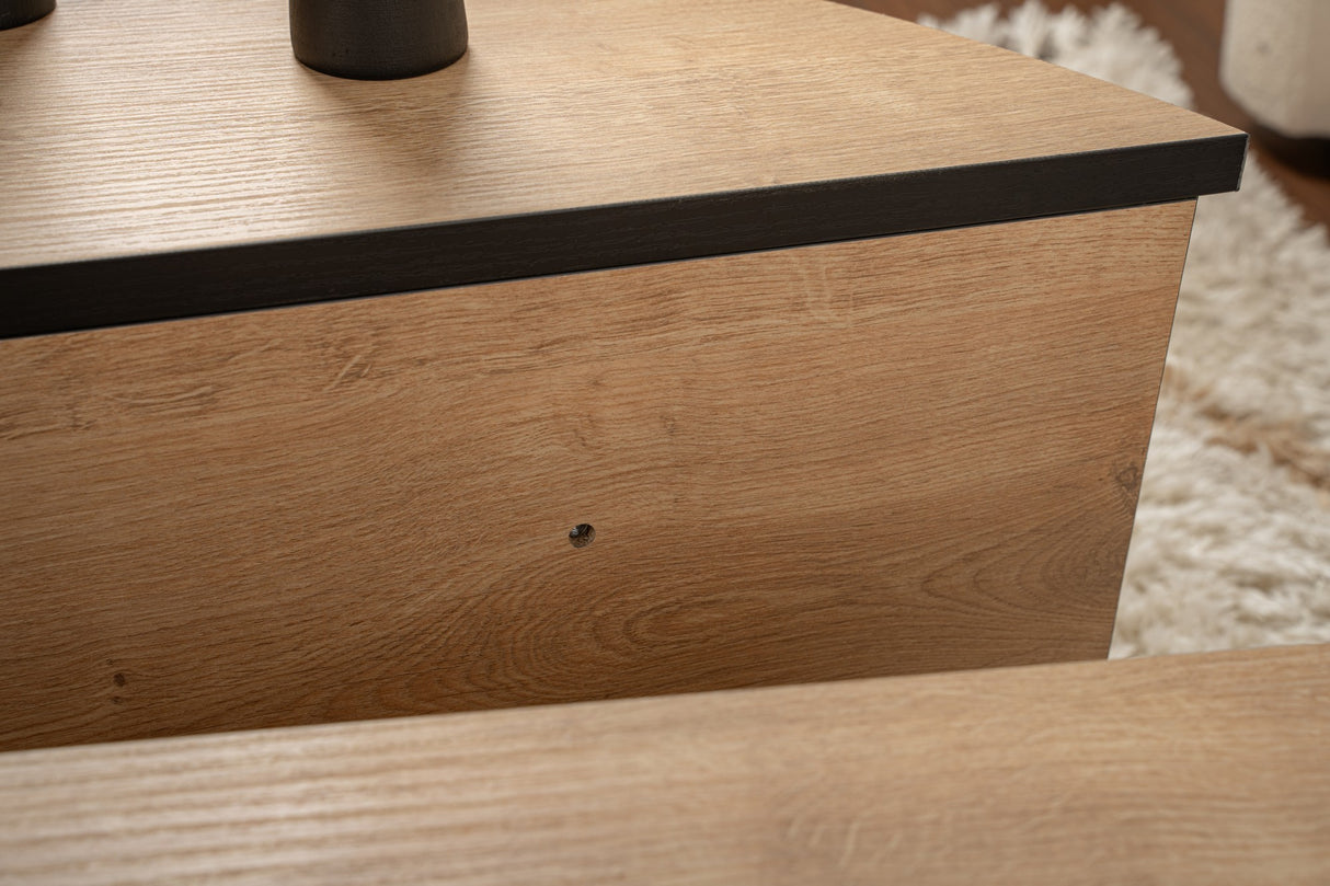 Round Coffee Table 85 cm Natural Oak Look Melamine Orin