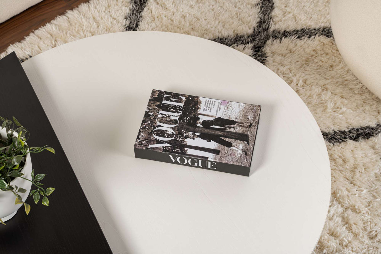 Orion Coffee Table Wood White Black 90x60 cm Wood White Wood Black Melamine