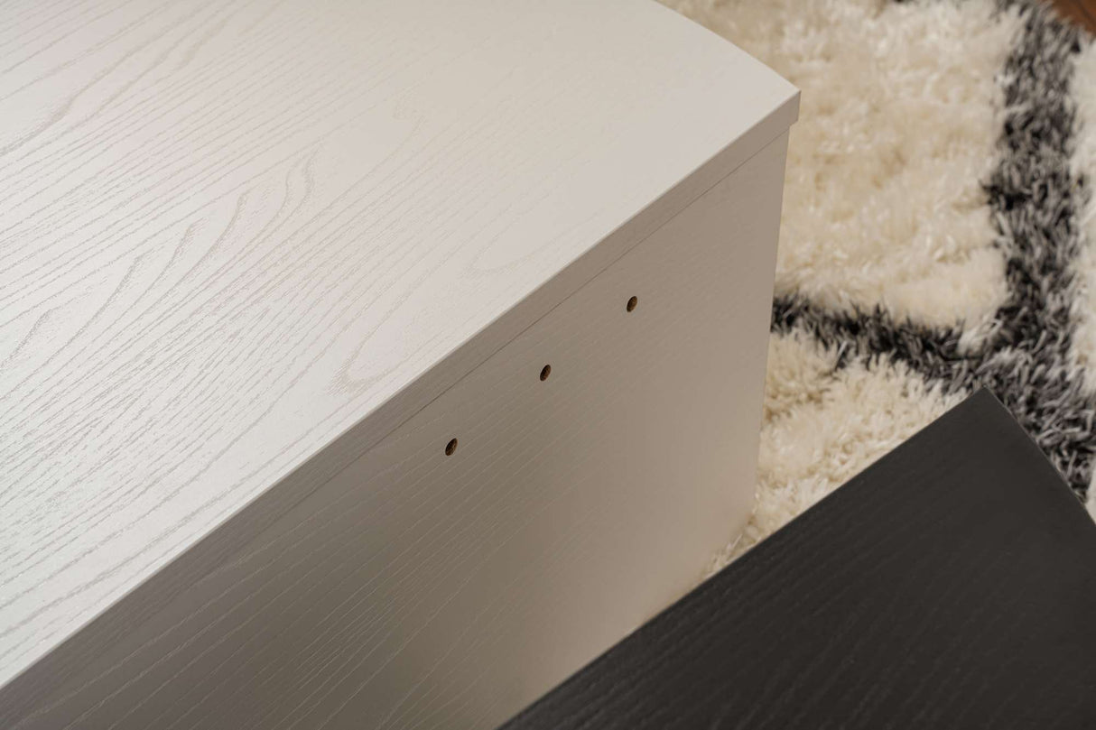 Orion Coffee Table Wood White Black 90x60 cm Wood White Wood Black Melamine