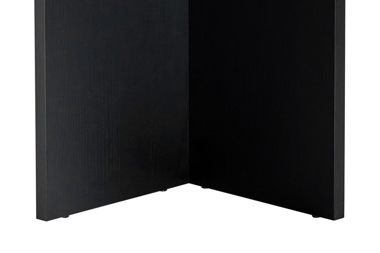 Oval dining table Black melamine - Japandi - 180x89.5x75 cm - Sota