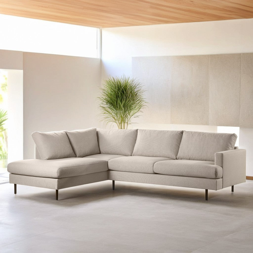 Corner sofa Romi fabric beige - right