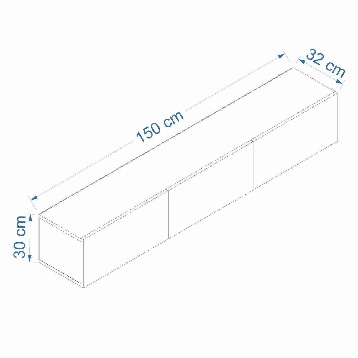 West Wall console white 150 cm Melamine wood composite