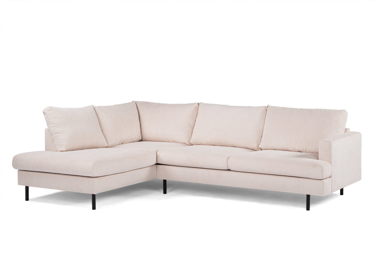 Banken - 3 - zits hoekbank Chiara ribstof beige - Dimehouse