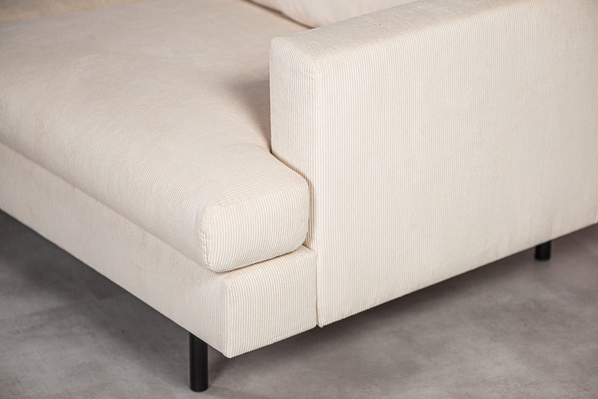 Banken - 3 - zits hoekbank Chiara ribstof beige - Dimehouse