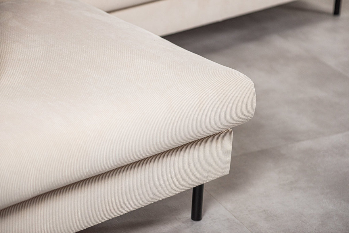 Banken - 3 - zits hoekbank Chiara ribstof beige - Dimehouse
