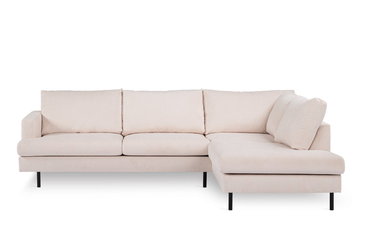 Banken - 3 - zits hoekbank Chiara ribstof beige - Dimehouse