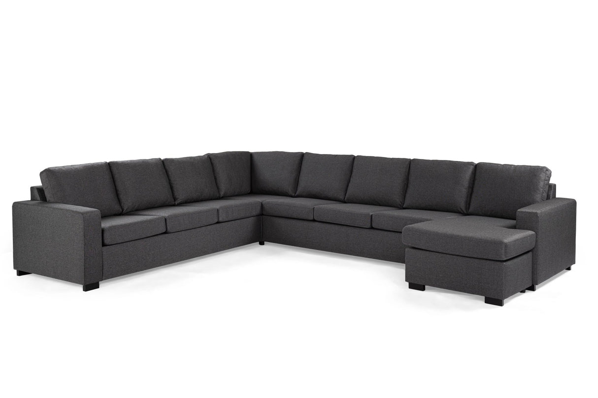Corner sofa anthracite fabric - 7-seater - 345 x 285 cm - Blake
