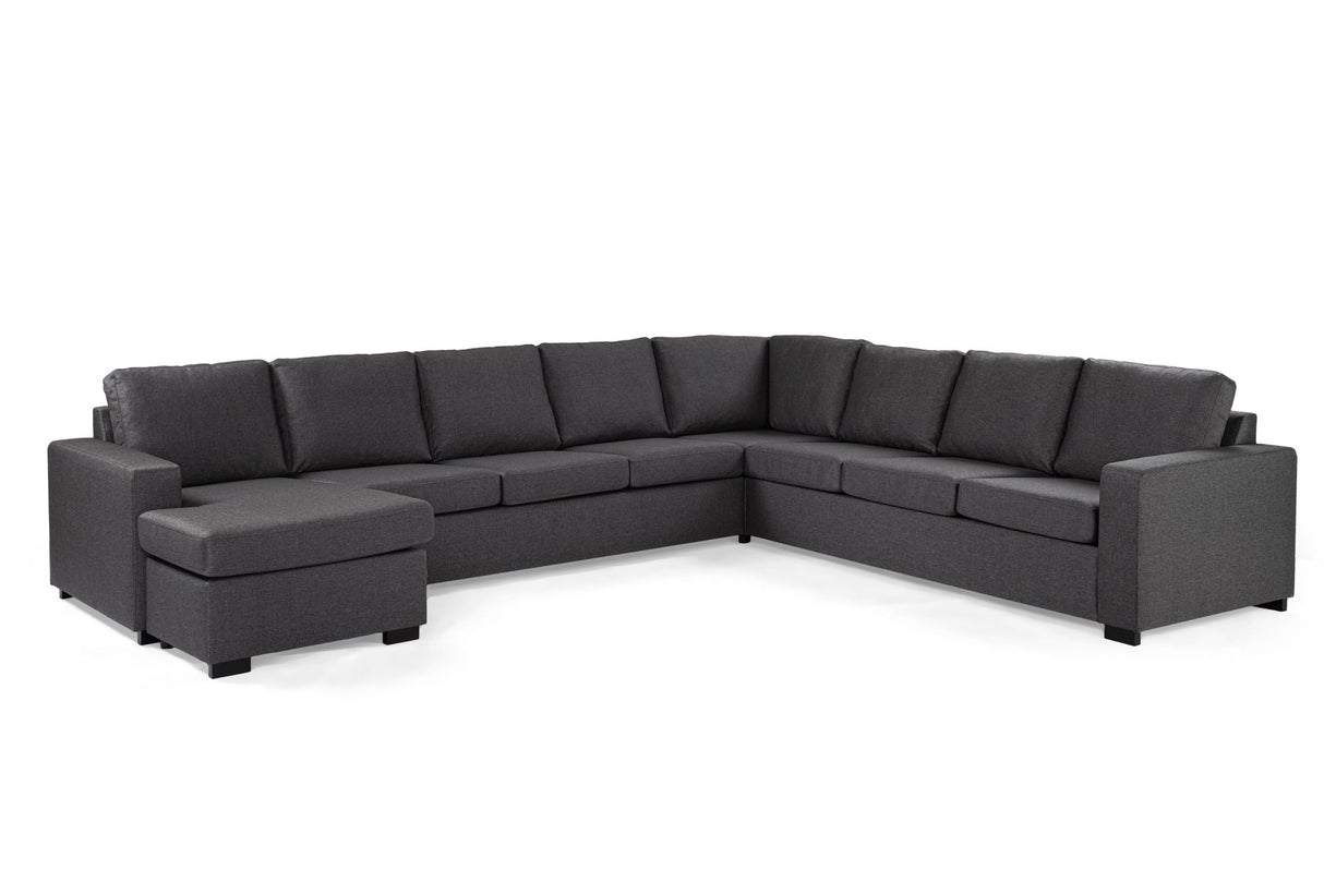 Corner sofa anthracite fabric - 7-seater - 345 x 285 cm - Blake