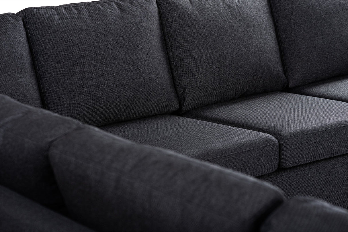 Corner sofa anthracite fabric - 7-seater - 345 x 285 cm - Blake