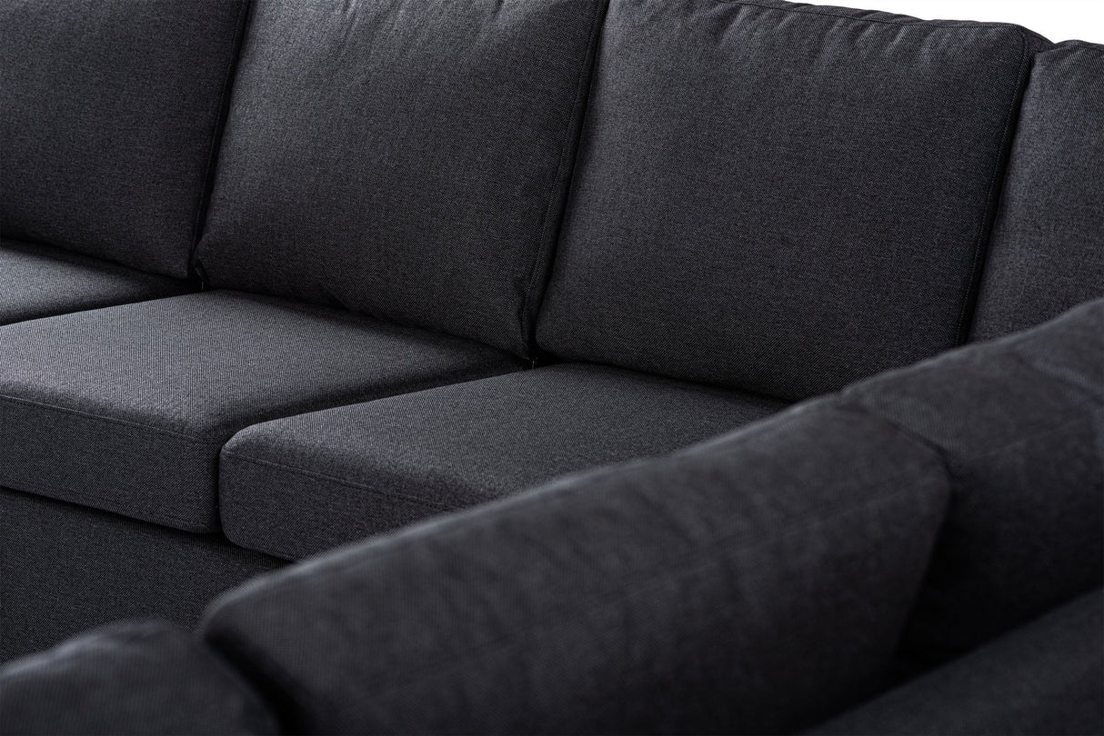 Corner sofa anthracite fabric - 7-seater - 345 x 285 cm - Blake