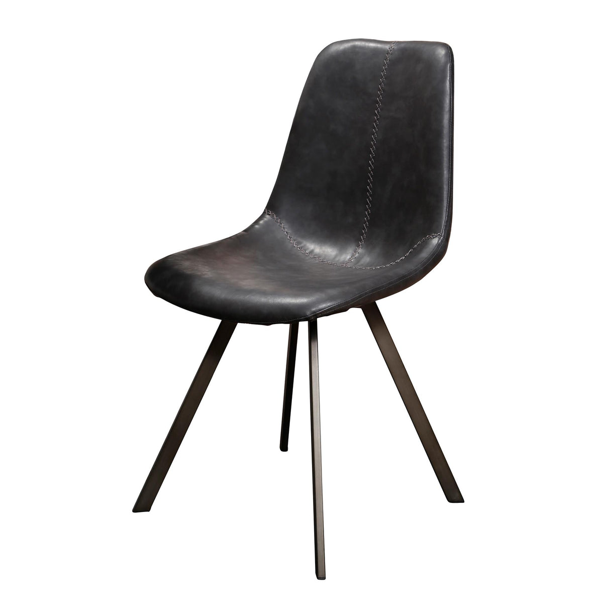 Dining chair Black Siena Saddle PU Faux Leather