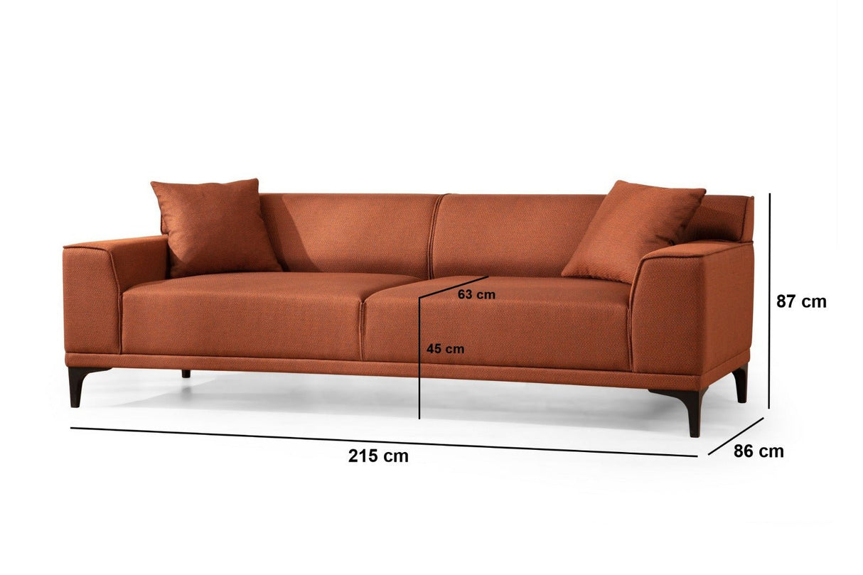 3-seater sofa green microfiber fabric Davidson