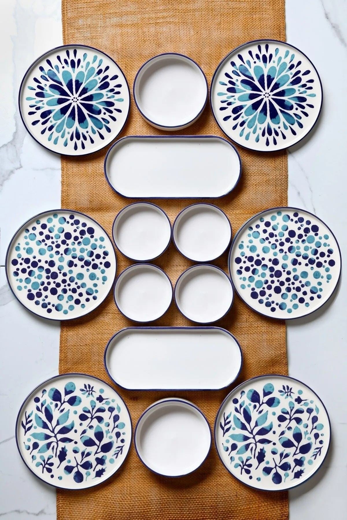 MCH09211 Blue White 100% CERAMIC 19 cm wide