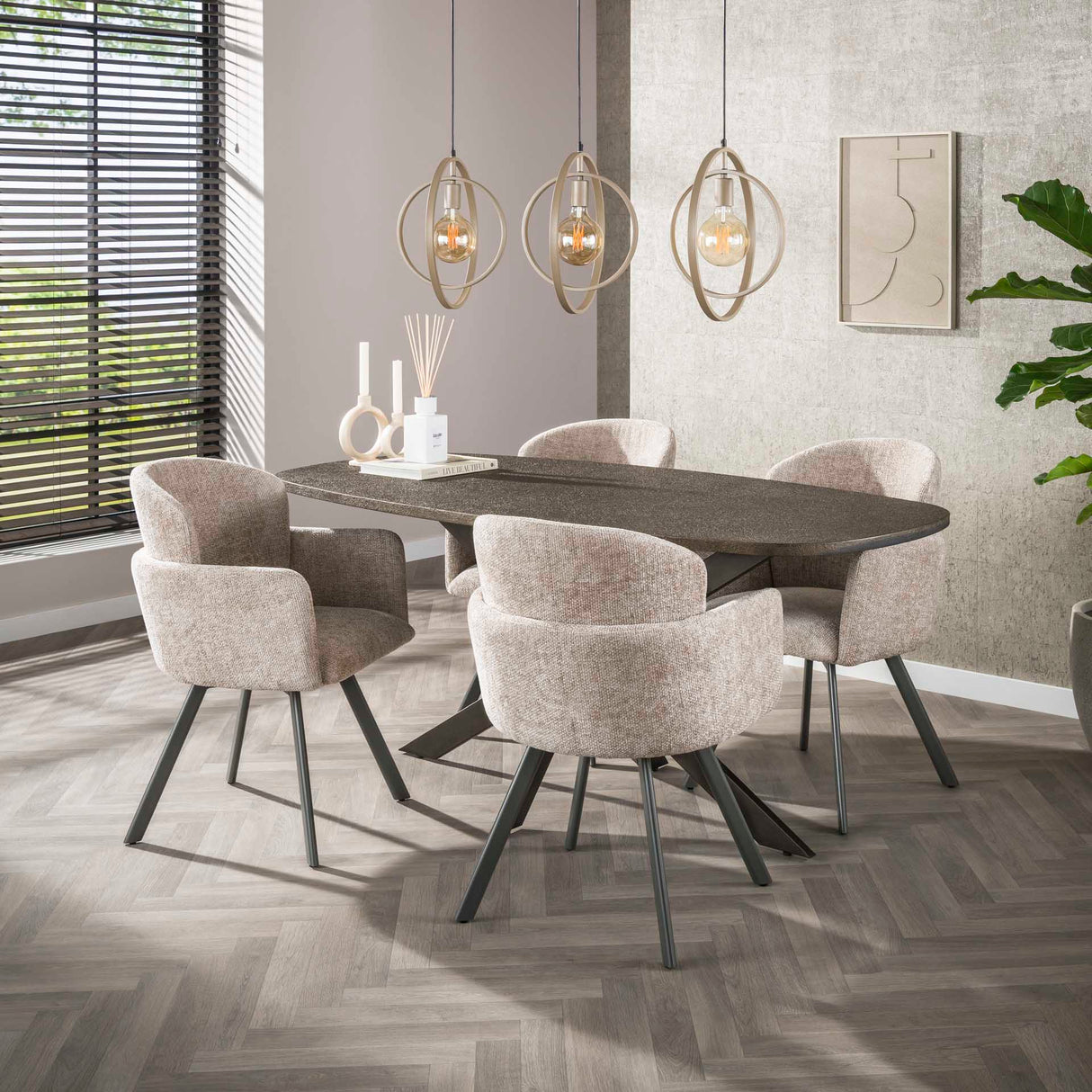 Set of 2 dining chairs Luma Hoven rich sand