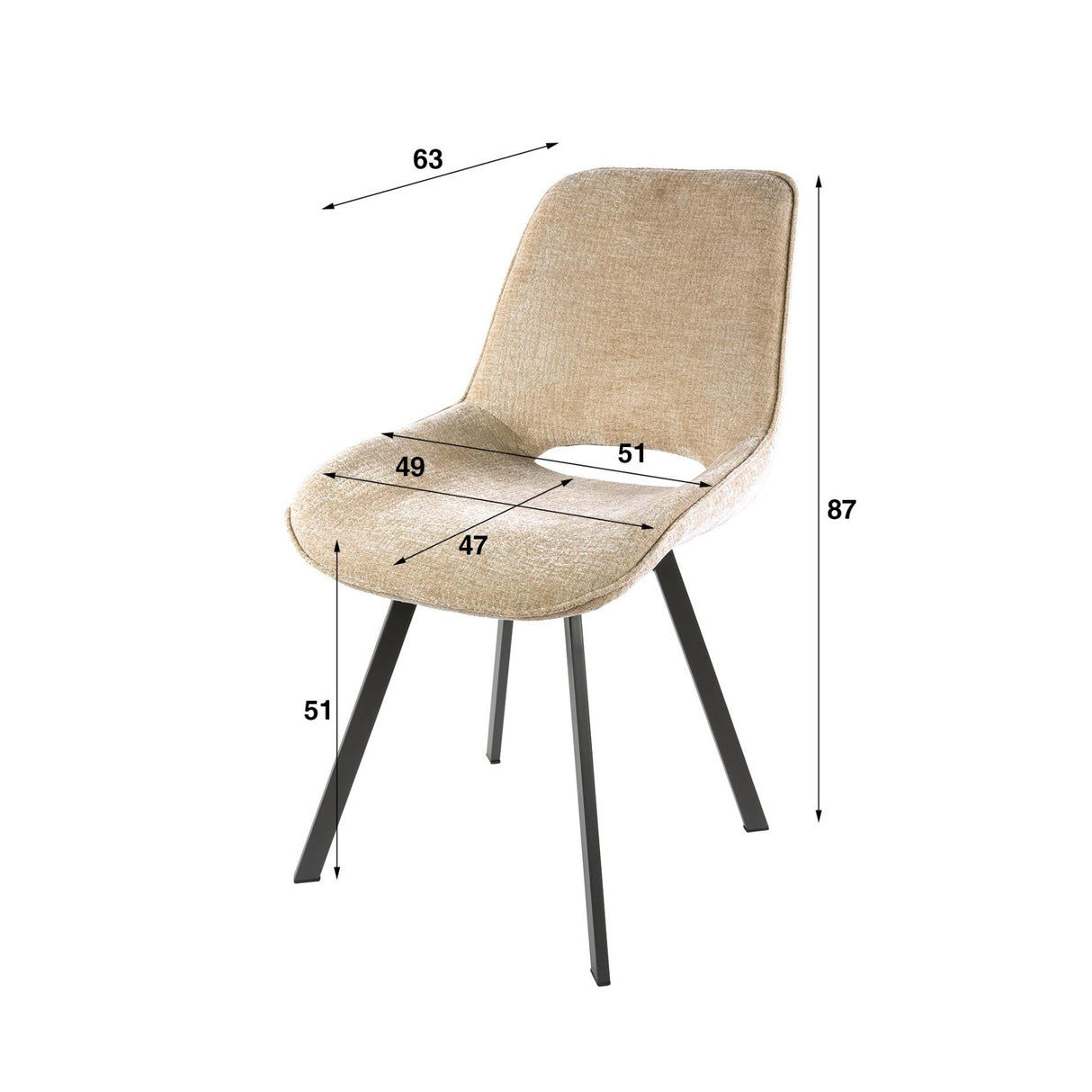 Set of 4 dining chairs Avero swivel Jaroq sand