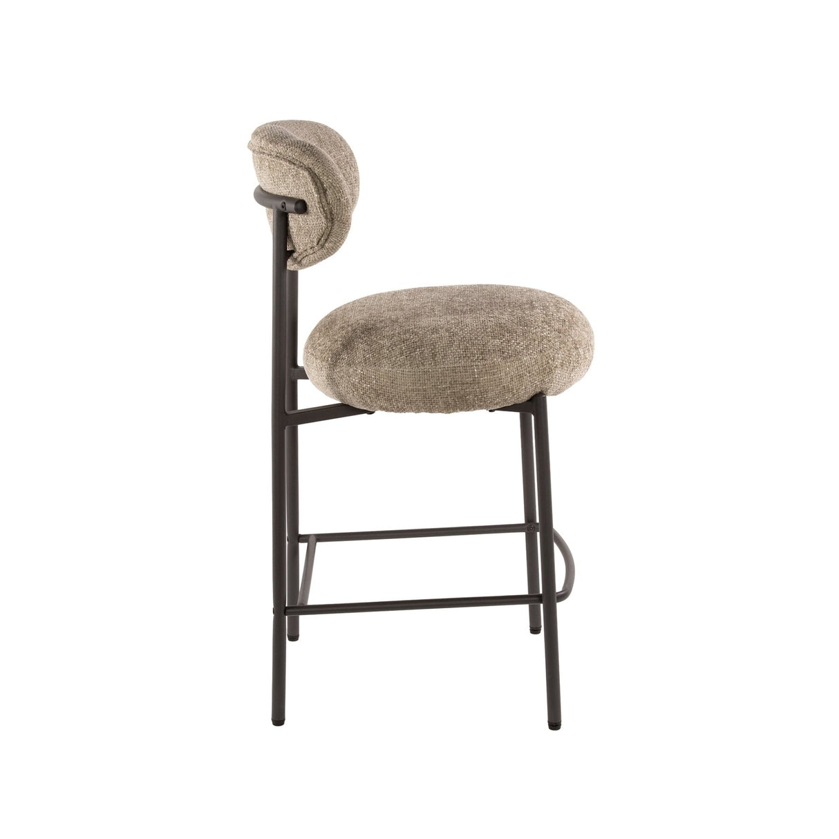 Bar stool Round Duo Cargo sand fabric - set of 2