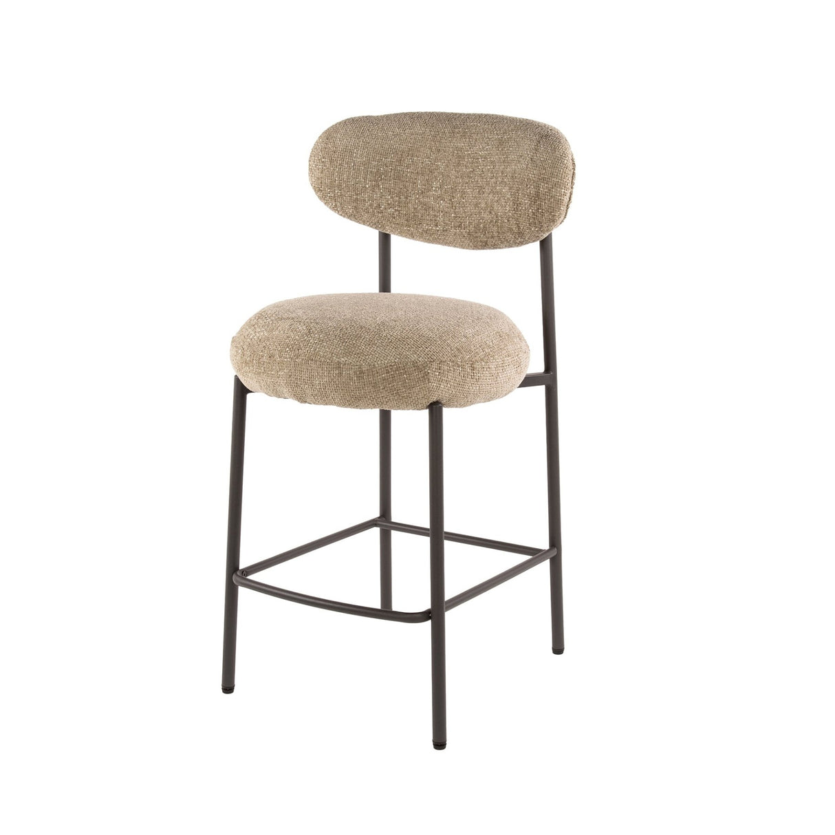 Bar stool Round Duo Cargo sand fabric - set of 2