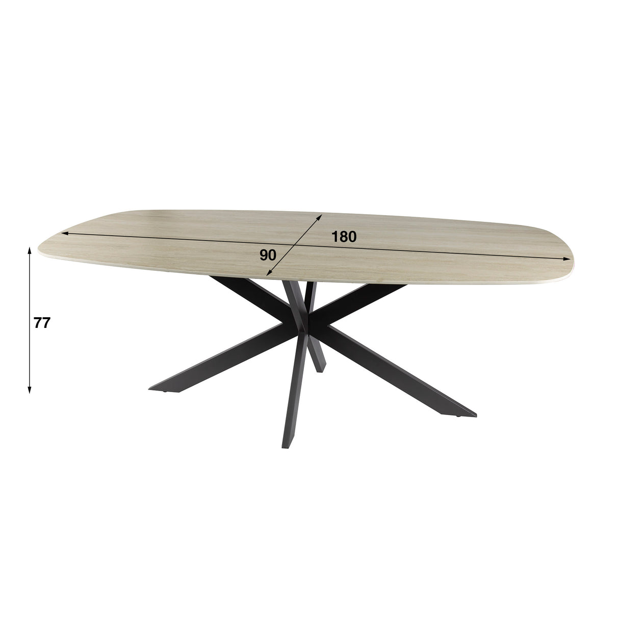 Aureo Oval Dining Table 180 cm Travertine Ceramic