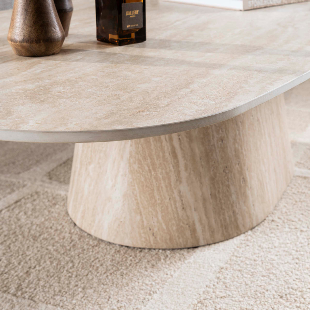 Largo Coffee Table 135x70 cm Ceramic Travertine