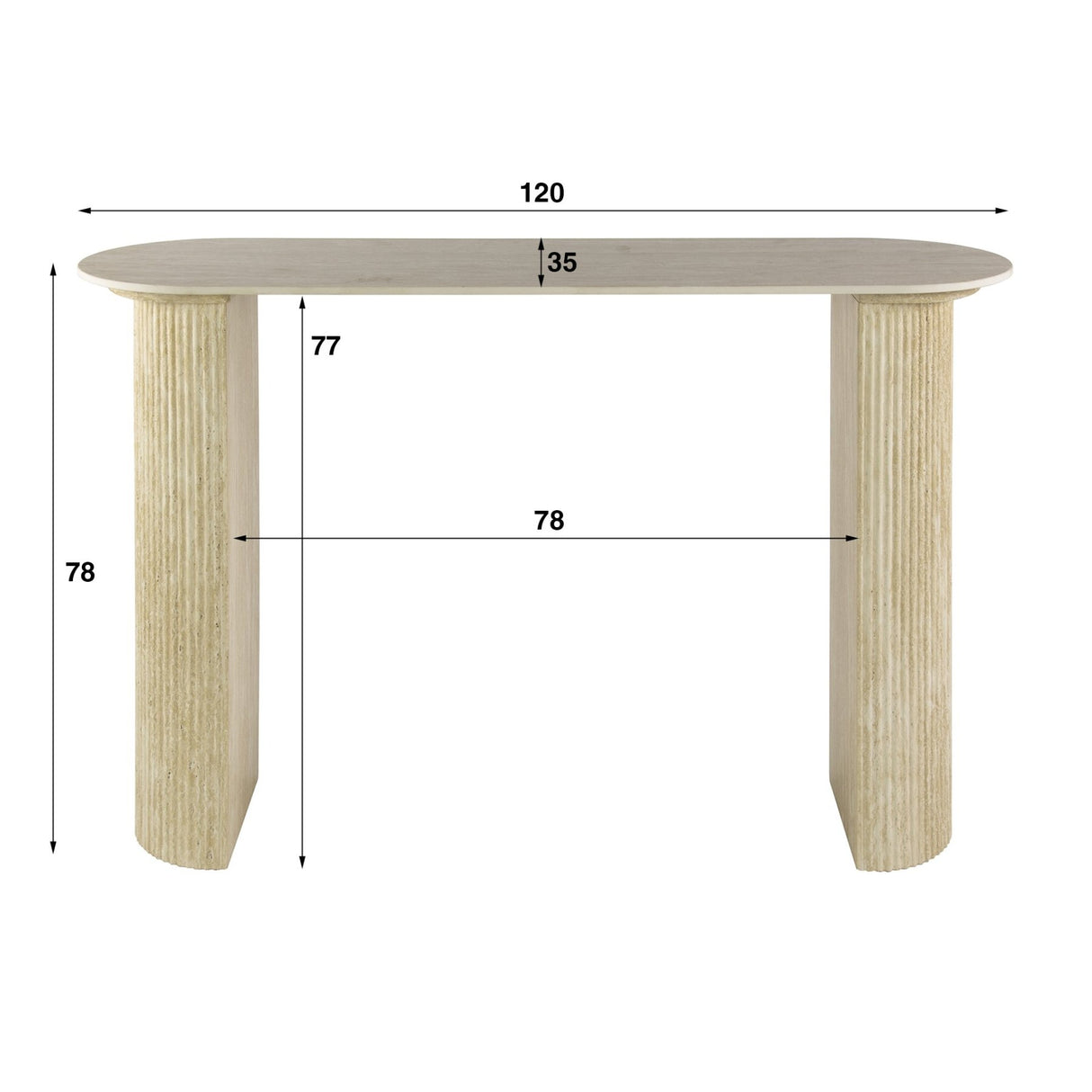 Archon Travertine Side Table 120 cm ceramic