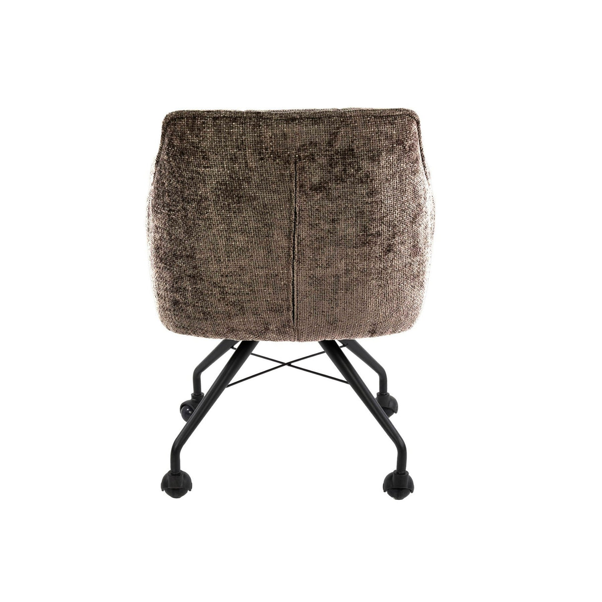 Set of 2 Dining Chairs Richmond Taupe Fabric With Wheels