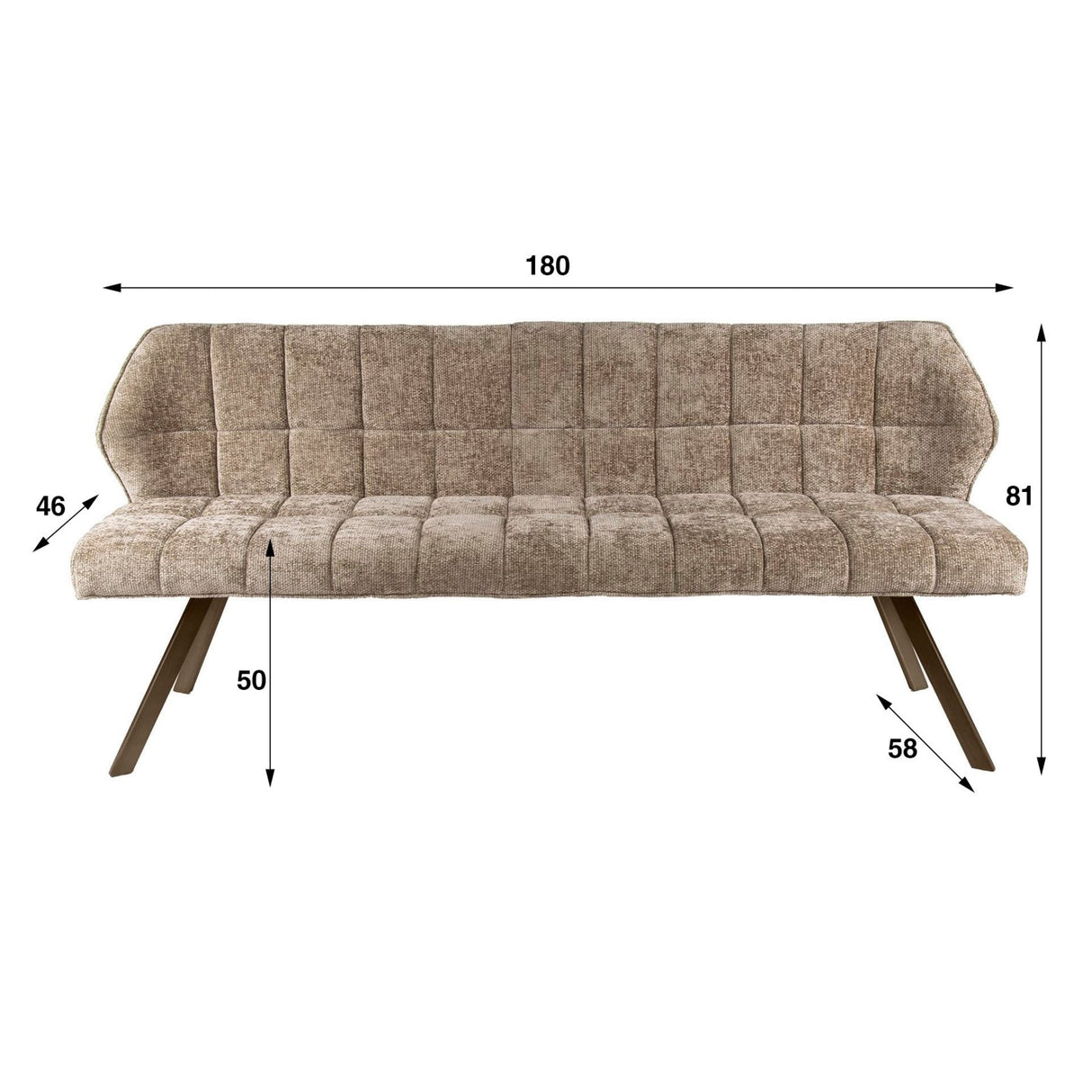 Dining room sofa Grid Chenille Brown