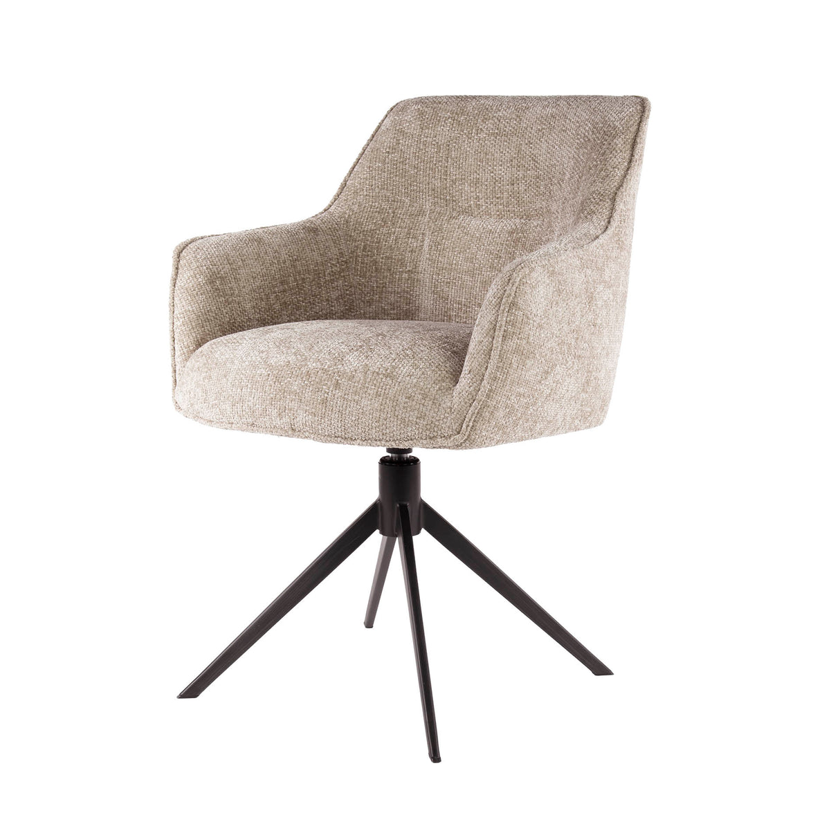 Set of 2 dining chairs Chia Rich Fabric Sand Swiveling