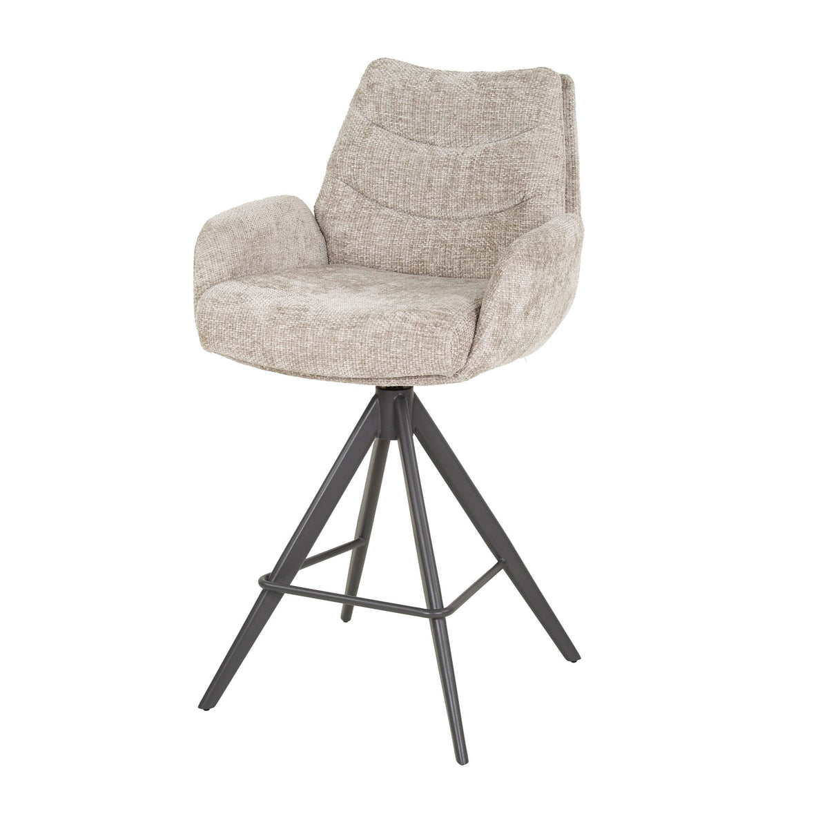 Elite Sand Chenille Fabric Bar Stool Rich Swivel