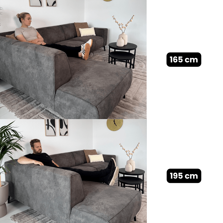 Industrial corner sofa anthracite eco-leather Brisbane - left