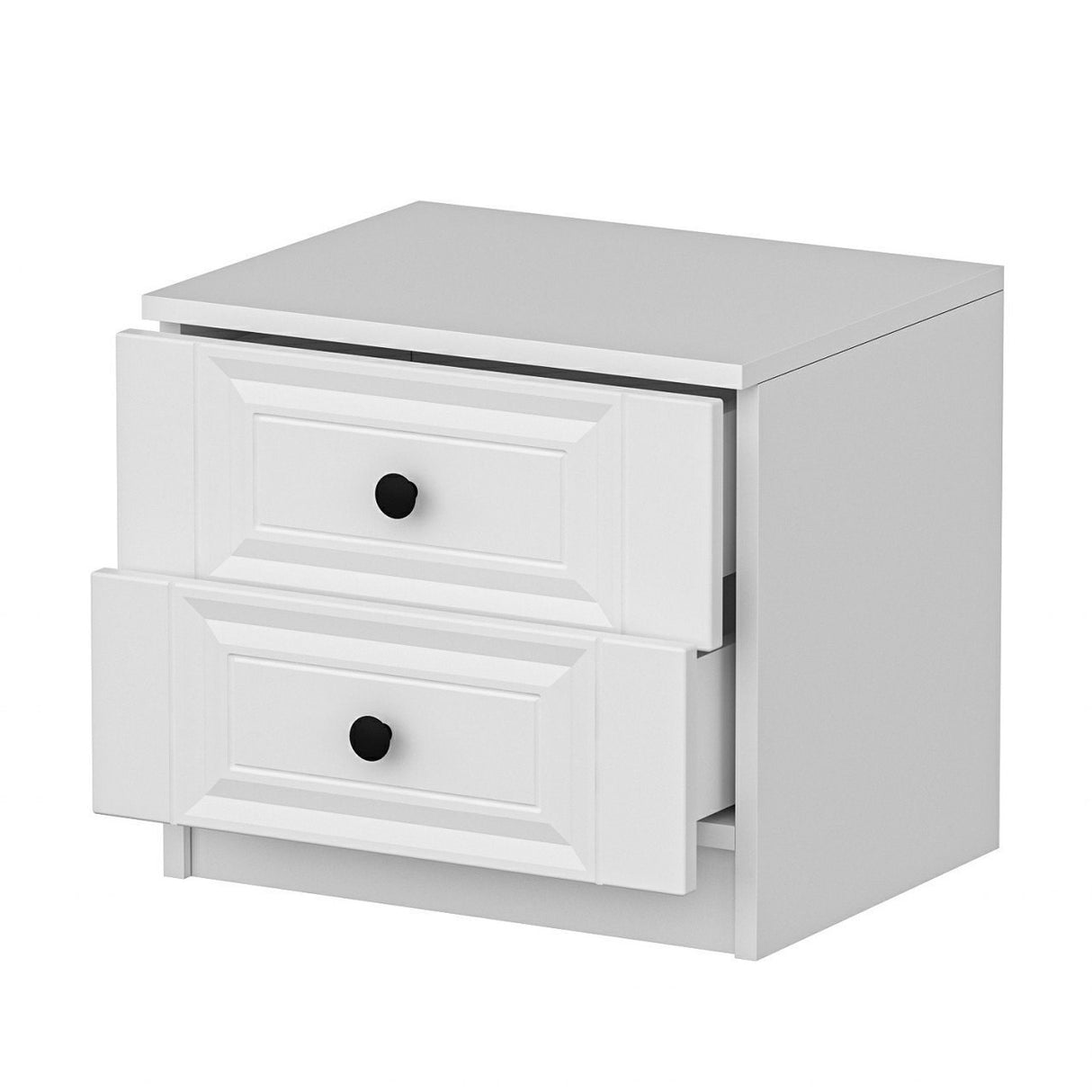 Bedside table bare white melamine 50x47x40 cm