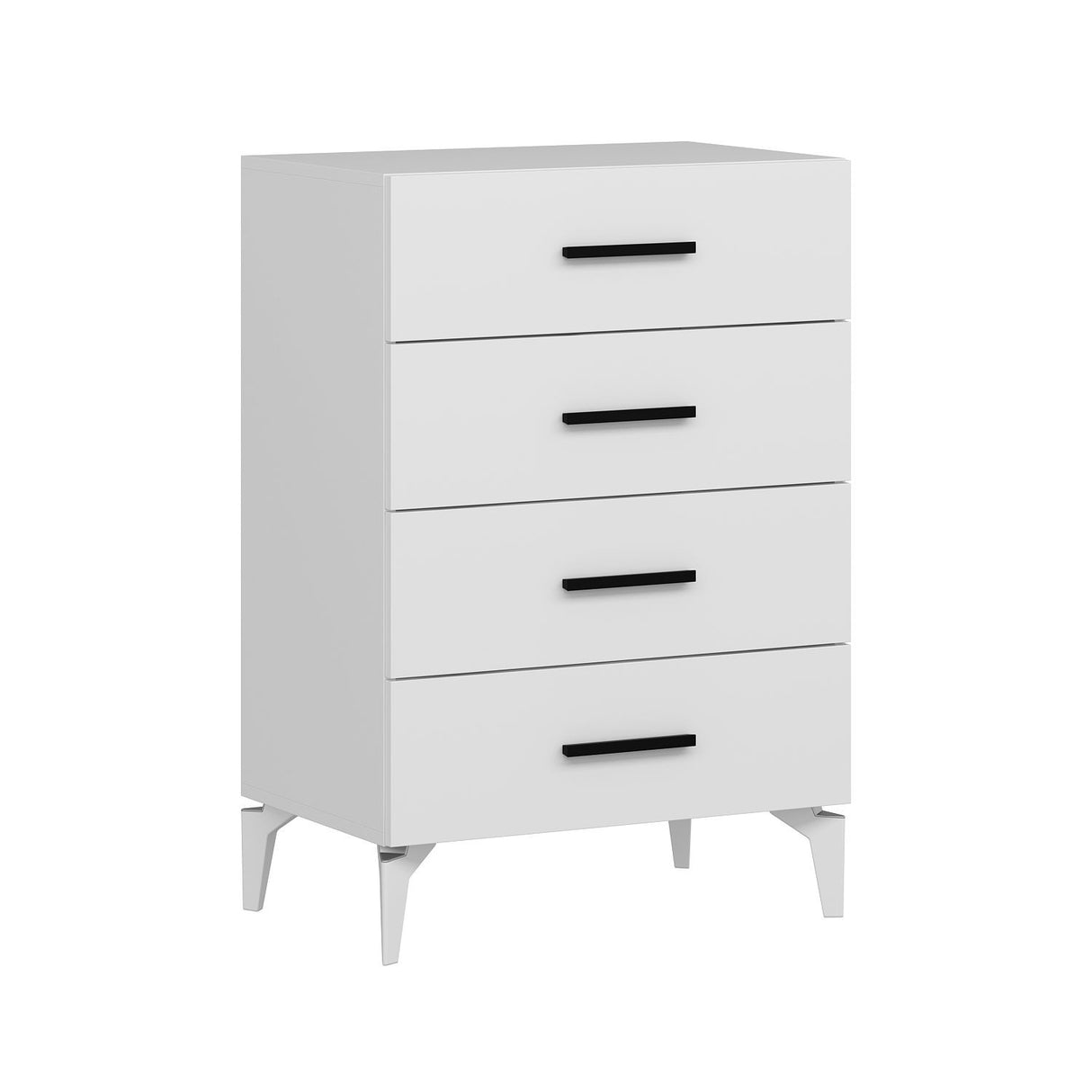 Chest of drawers bare white melamine 72x106x47 cm