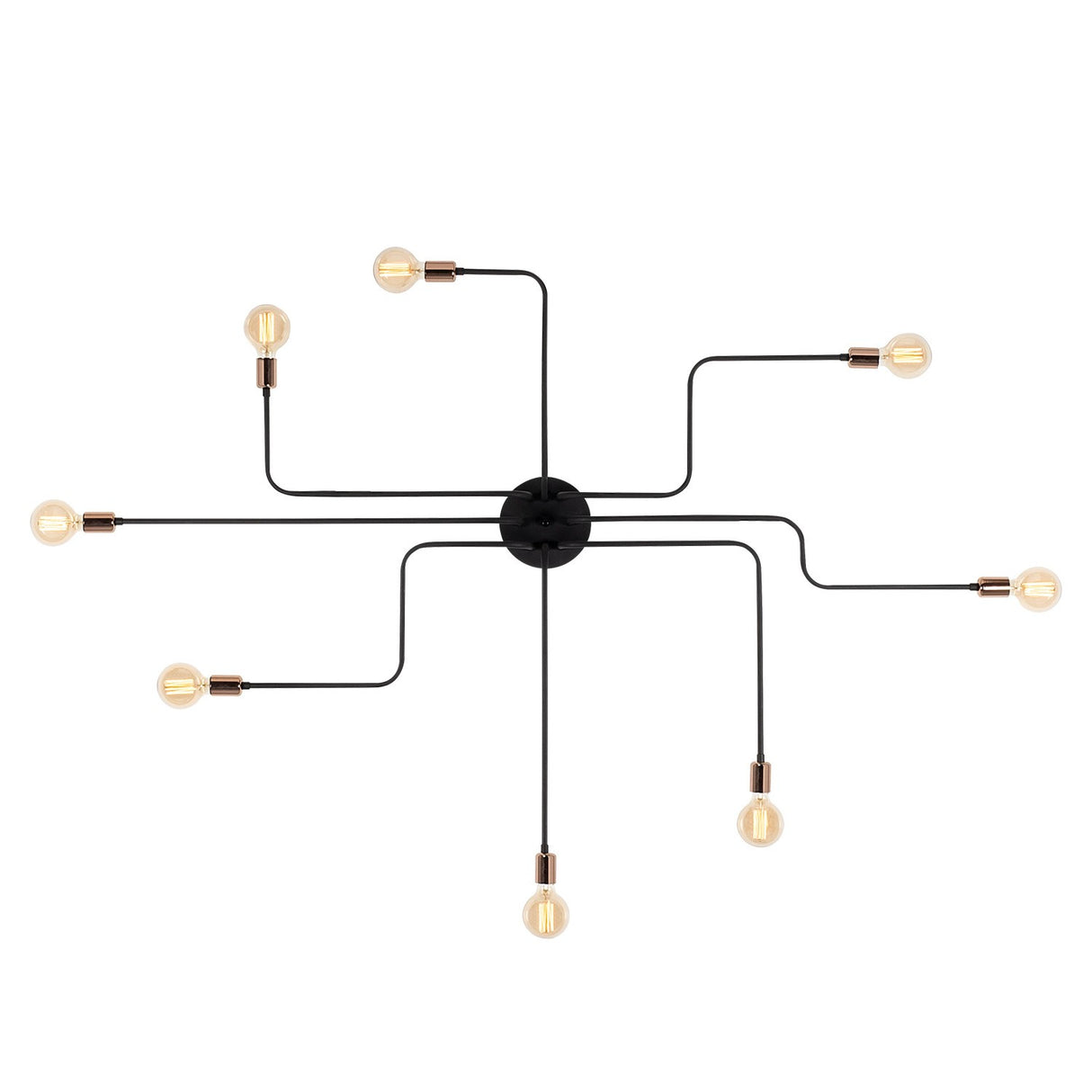 Hanglampen - Hanglamp 8 - lichts XL Zwart Metaal Striker - Dimehouse