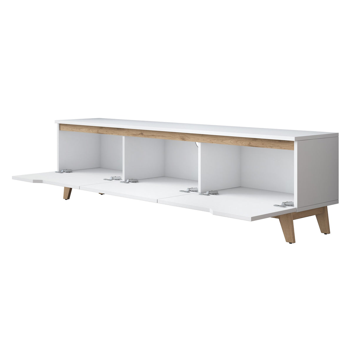 TV Furniture Osiris White Light Walnut Melamine 180x48.6x35 cm
