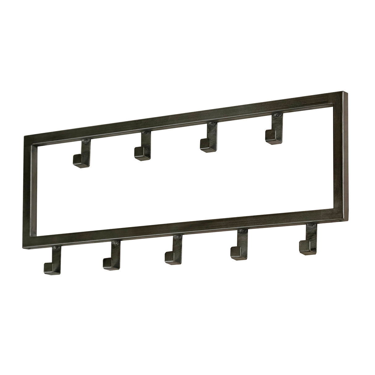 Industrial Coat Rack Milano 9 hooks Brushed Metal silver