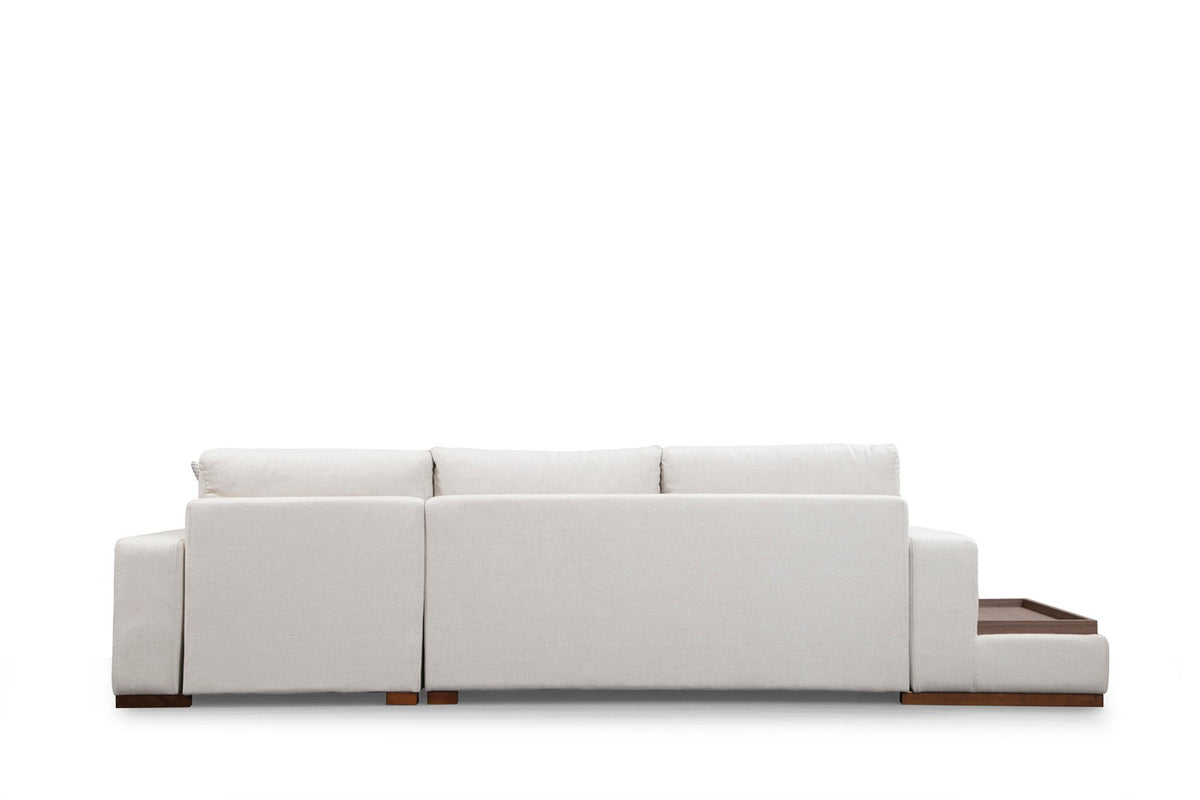 Sofas - Corner Sofa Right Loop Beige - With Table - Dimehouse