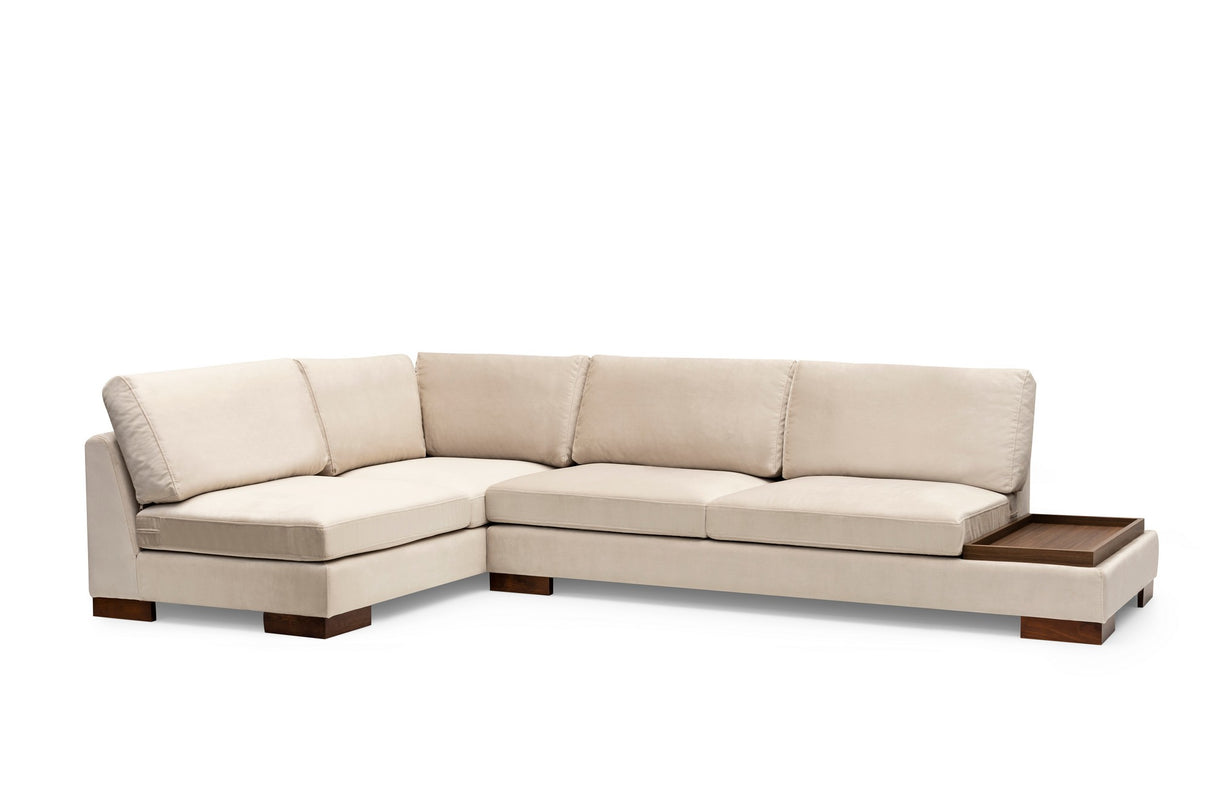 Corner Sofa Left Tulip Beige - With Ottoman